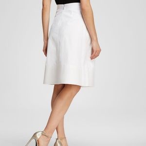 Rebecca Taylor A-Line Pleated Ribbon Trim Skirt